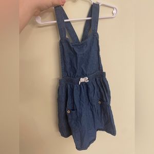 Faux denim cross back dress